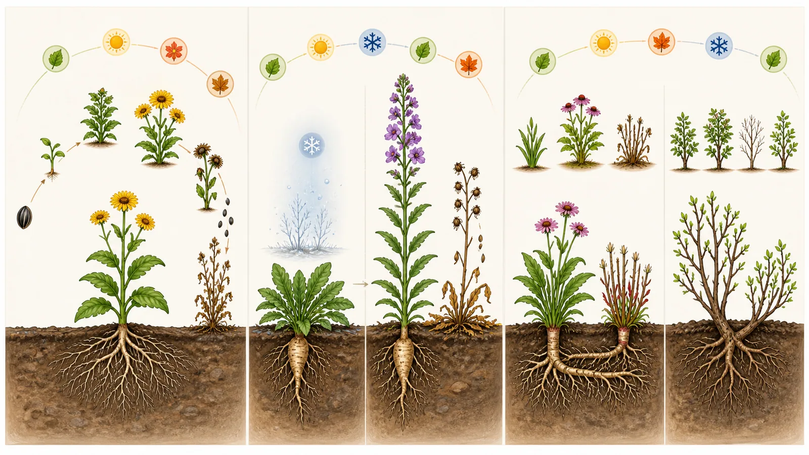 一年生、二年生、多年生植物差在哪？的文章示意圖
