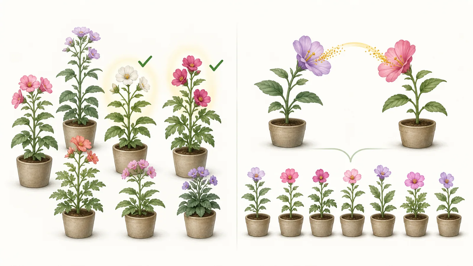 Teaching image for What Is Plant Breeding? Selection vs Breeding in Plain Language
