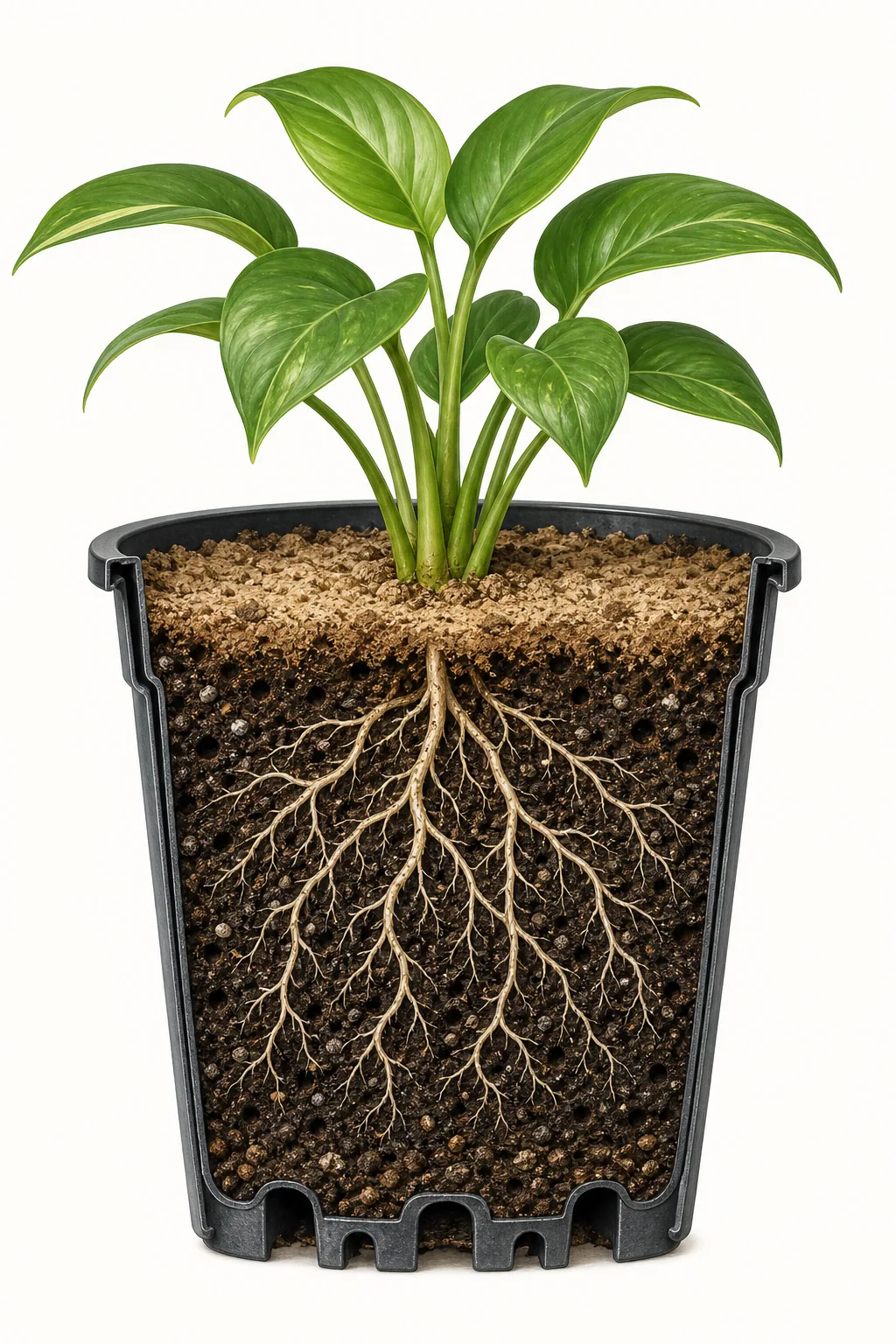 Teaching image for Why Can Potting Mix Be Dry on Top but Still Moist Inside?