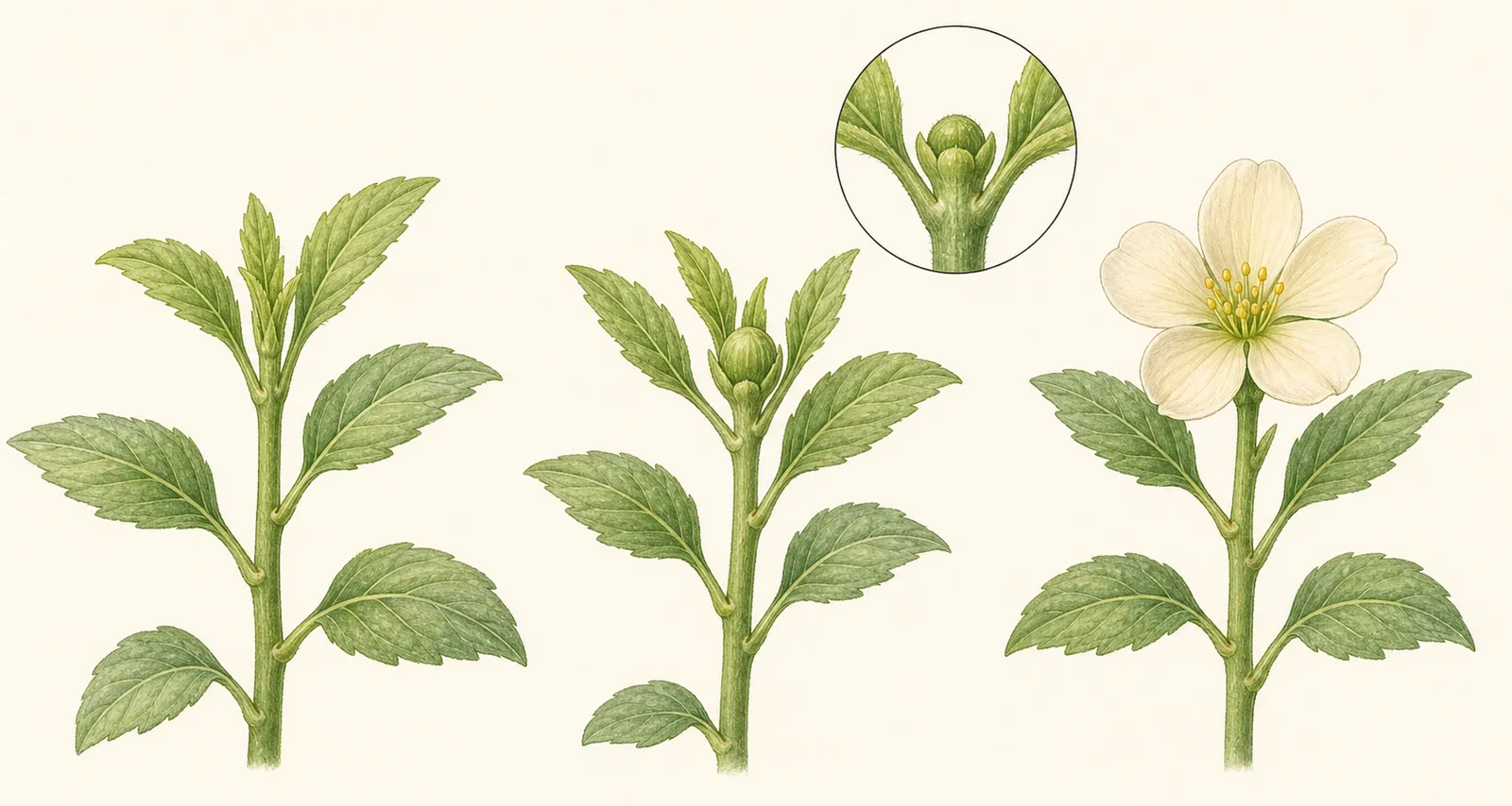 花芽分化是什麼？植物何時從長葉轉向準備開花的文章示意圖
