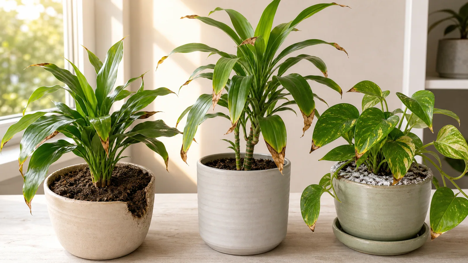 Teaching image for Why Do Houseplants Get Brown Leaf Tips?