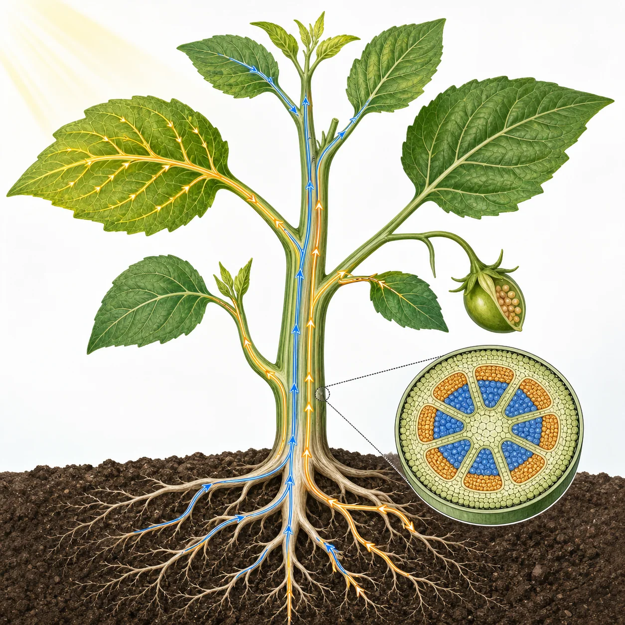 植物的養分怎麼運輸？的文章示意圖