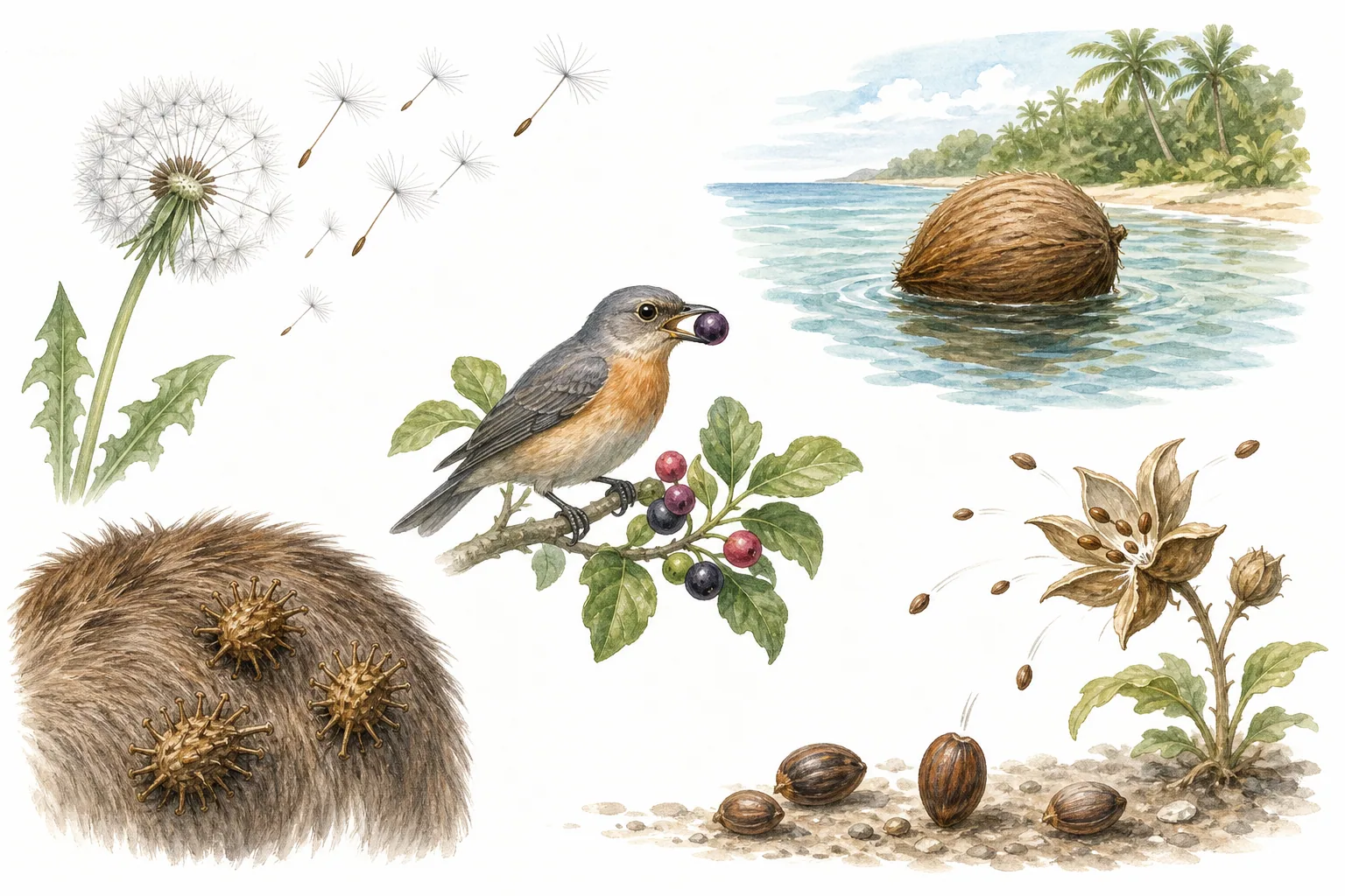 Teaching image for How do seeds disperse?