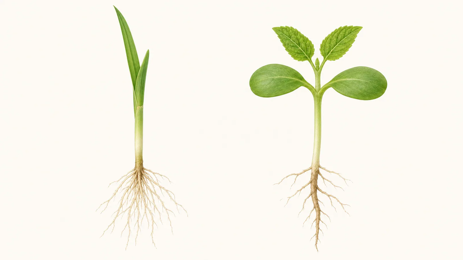 Teaching image for What are cotyledons, and how are monocots and dicots different?