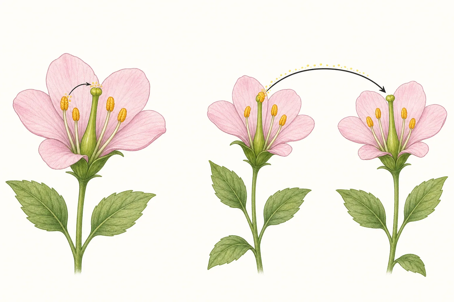 Teaching image for What is the difference between self-pollination and cross-pollination?