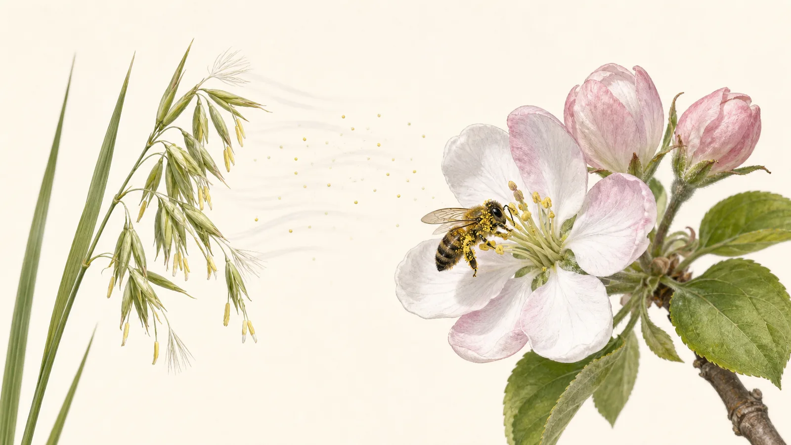 Teaching image for Wind-pollinated vs insect-pollinated flowers